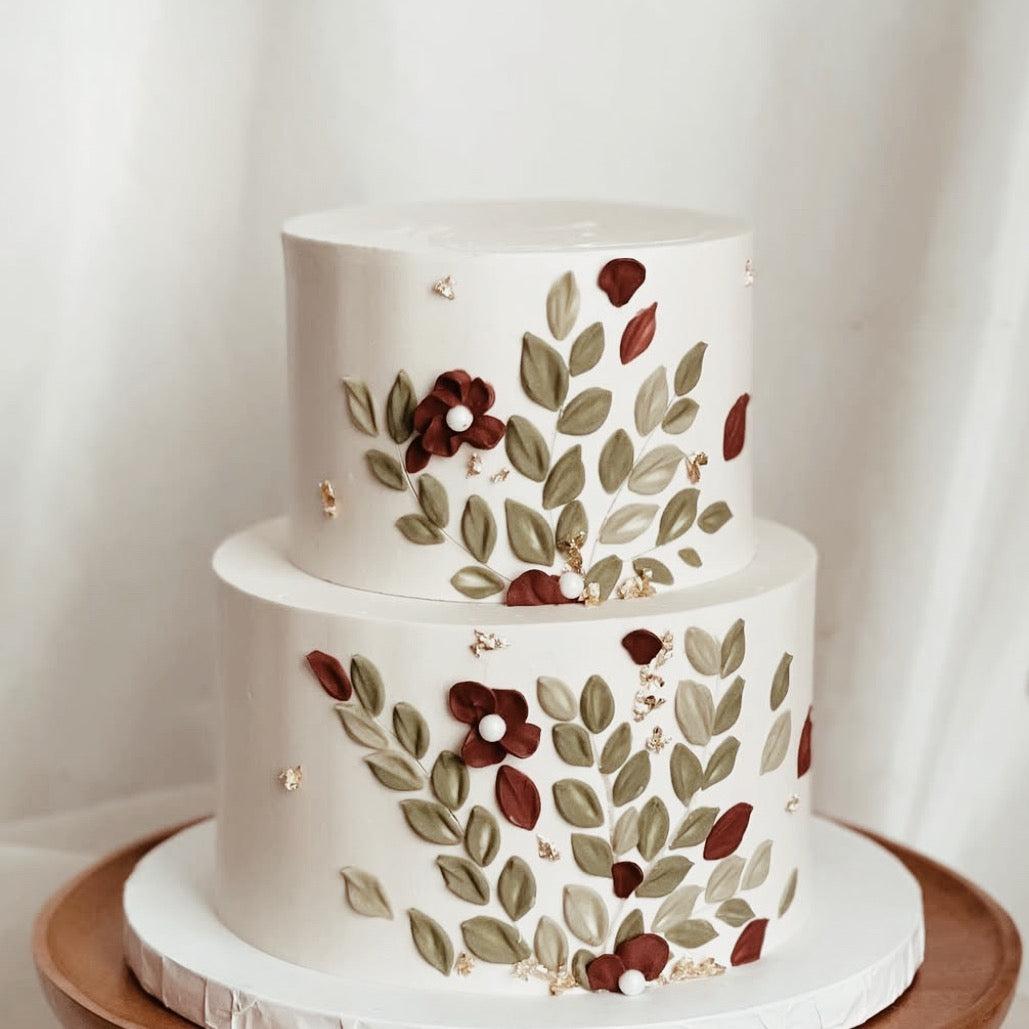 Acrylic : Palette-knife painted Flowers & Foliage