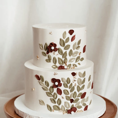 Acrylic : Palette-knife painted Flowers & Foliage