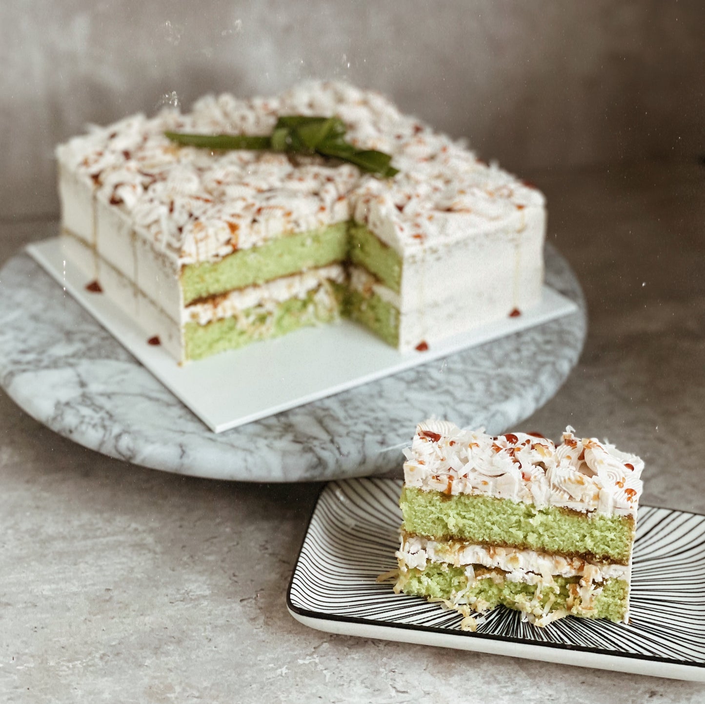 Pandan Gula Melaka Sheetcake